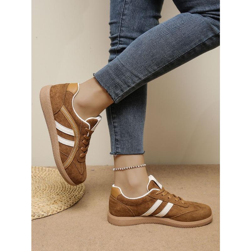 Sneakers Women's 2025 Autumn New Flat Lace-up Color-blocking Moral Training Shoes