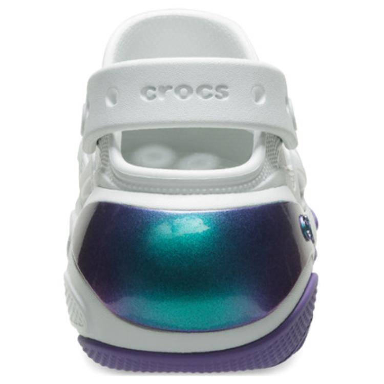 Crocs Bubble Crush Reflector Round Toe Commuter Versatile Clogs Unisex Clogs White Purple 210743-1NK
