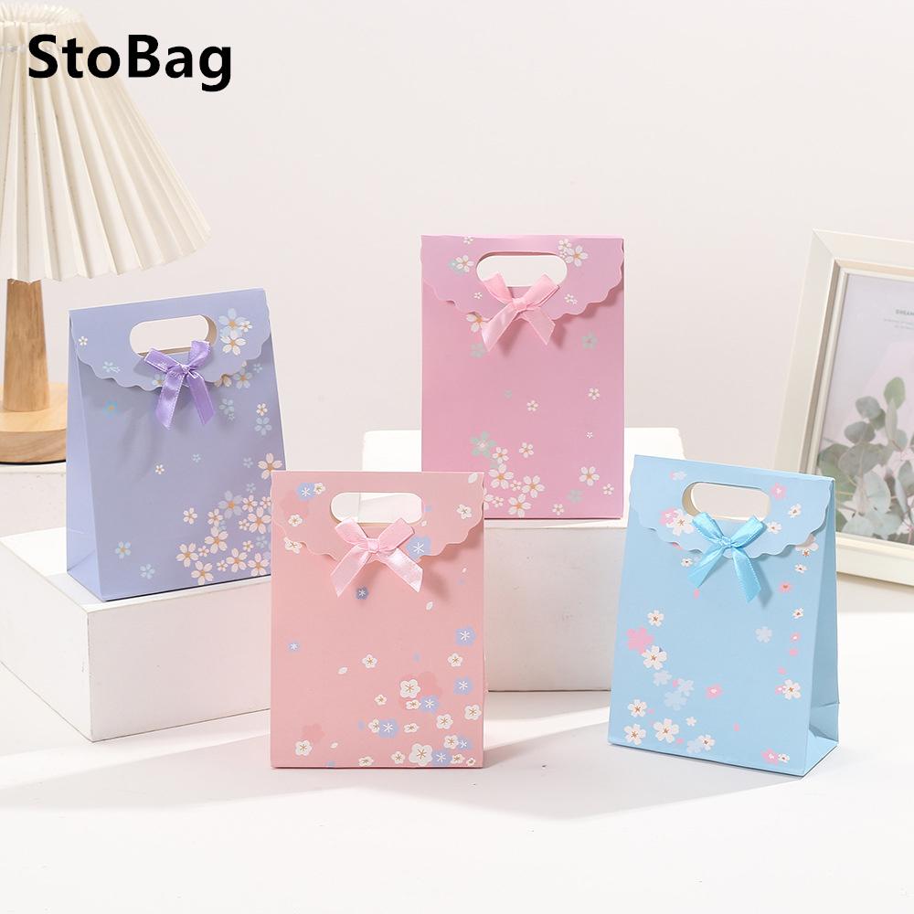 StoBag Birthday Gift Wrapping Bag Decoration Suppily Packaing Candy Snack Cookies Biscuit Chocolate Birthday Wedding Bags 10pcs