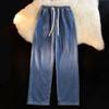 Four Seasons Streetwear Loose Jeans Men Korean Style Fashion Loose Straight Wide Leg Pants Men's Brand Clothing Black Light Blue