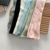 Women Spring Summer Sweet Ruffled Trim Calf Socks Leg Cover Japanese Style Frilly Slouch Socks Thin Middle Tube Stocking