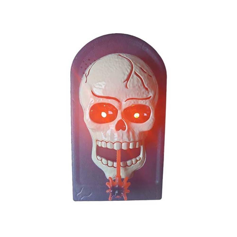 Vocal Animated Skull Doorbell Battery-operated LED Glowing Eyes Talking Ghost Bell Theme Party