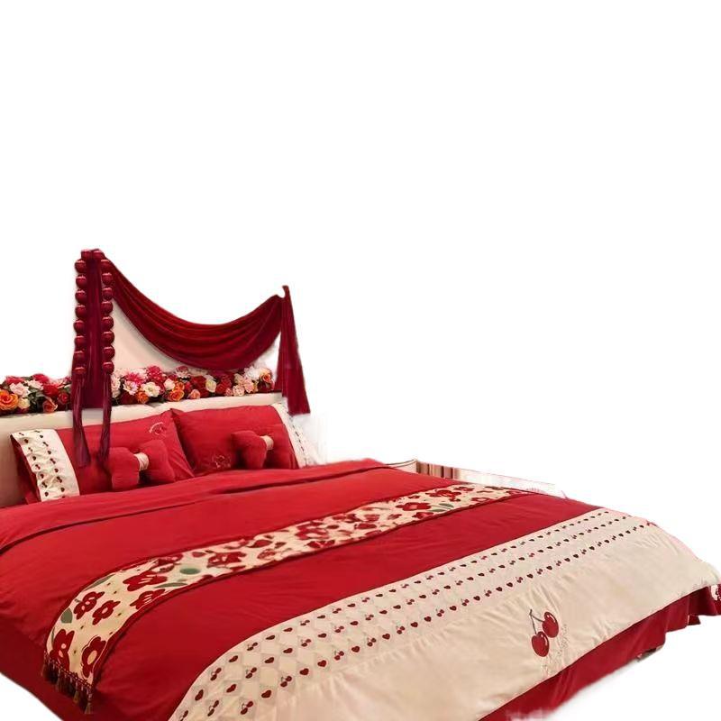 Elegant Wedding Room Decoration Set: Complete Bedroom & Bedside Table Arrangement