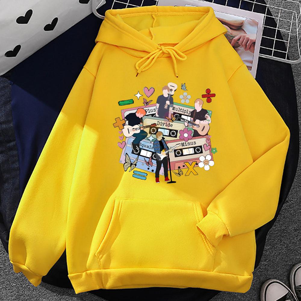 Ed Sheeran Tour Hoodies Male Female Aesthetic Sweatshirt Winter Long Sleeve Clothing Pocket Fleece Pullovers Print Sudadera