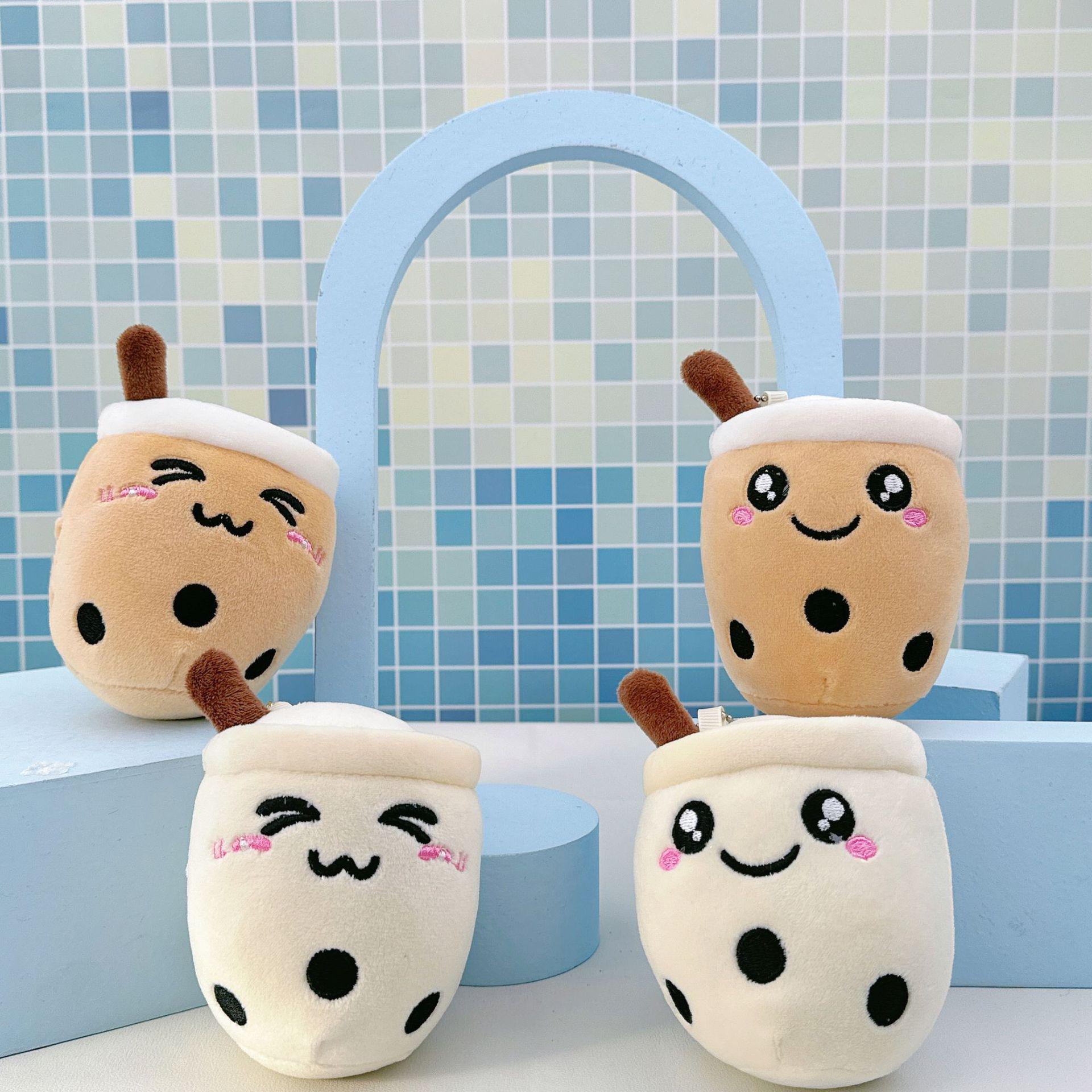 

Simulation Fruit Milk Tea Cup Plush Toy - Small Pearl Milk Tea Doll Height 12 cm