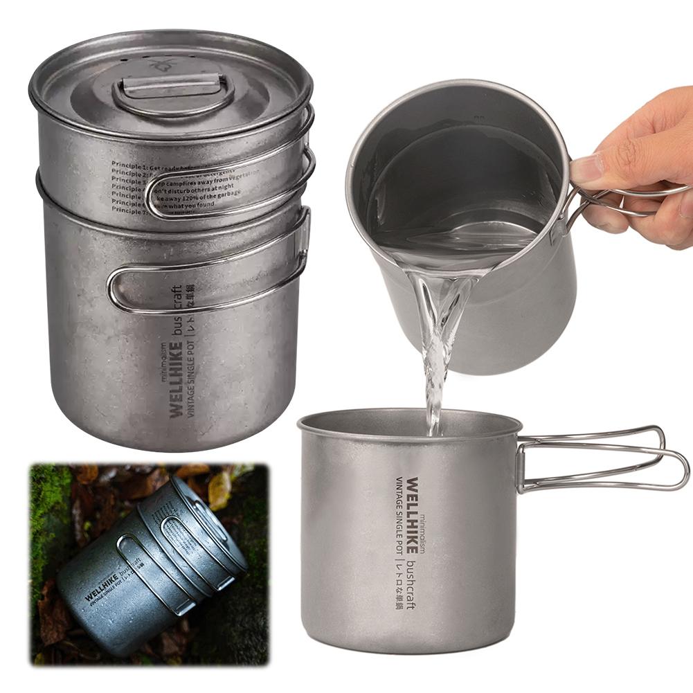 2Pcs Outdoor Camping Cookware Set with Folding Handle Outdoor Camping Pan 304 Stainless Steel Cooking Pot Set for Outdoor Picnic Australia