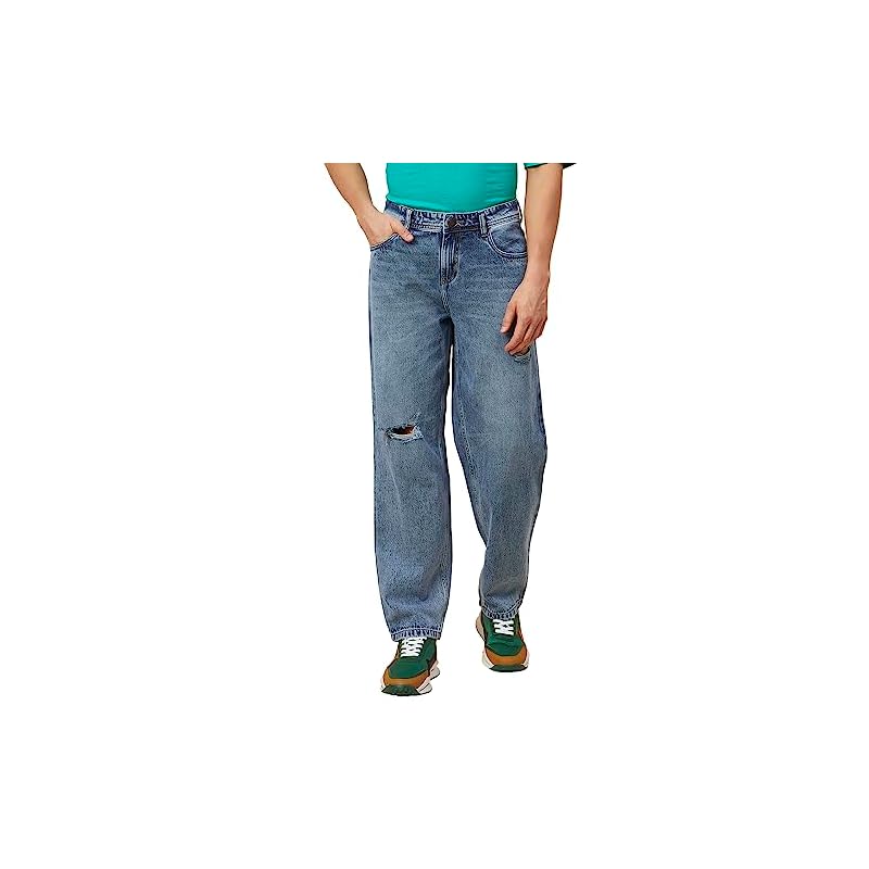 High Star Men' Regular Fit Stretchable Jeans (Hsmjns23009_2_Blue_30)