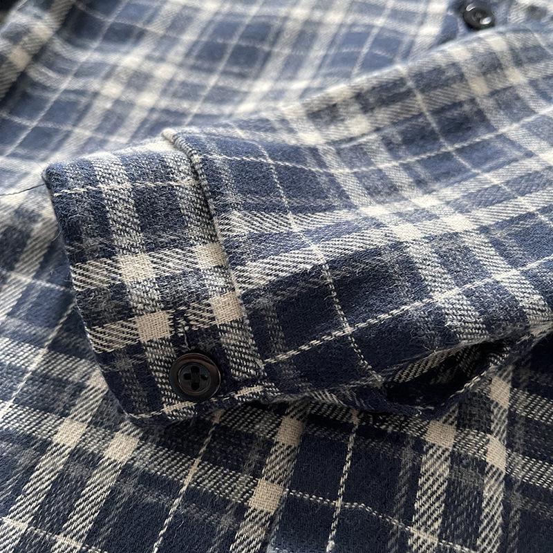 Boys' 2025 Korean Style Plaid Two-Piece Set: Long-Sleeve Casual Shirt for Kids