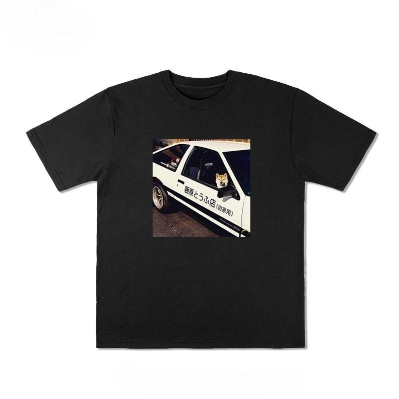 

Cheems Shiba Inu Dog Driving American Retro Spoof Pure Cotton Summer T-shirt for Men and Women, A Trendy Half-sleeved Brand 4XL