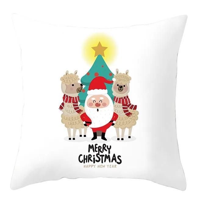 Büro Sitzkissenbezug Weihnachten Hund Schneemann Cartoon Muster Mode Kissen Weihnachtshülle Luxuriöse Heimdekoration