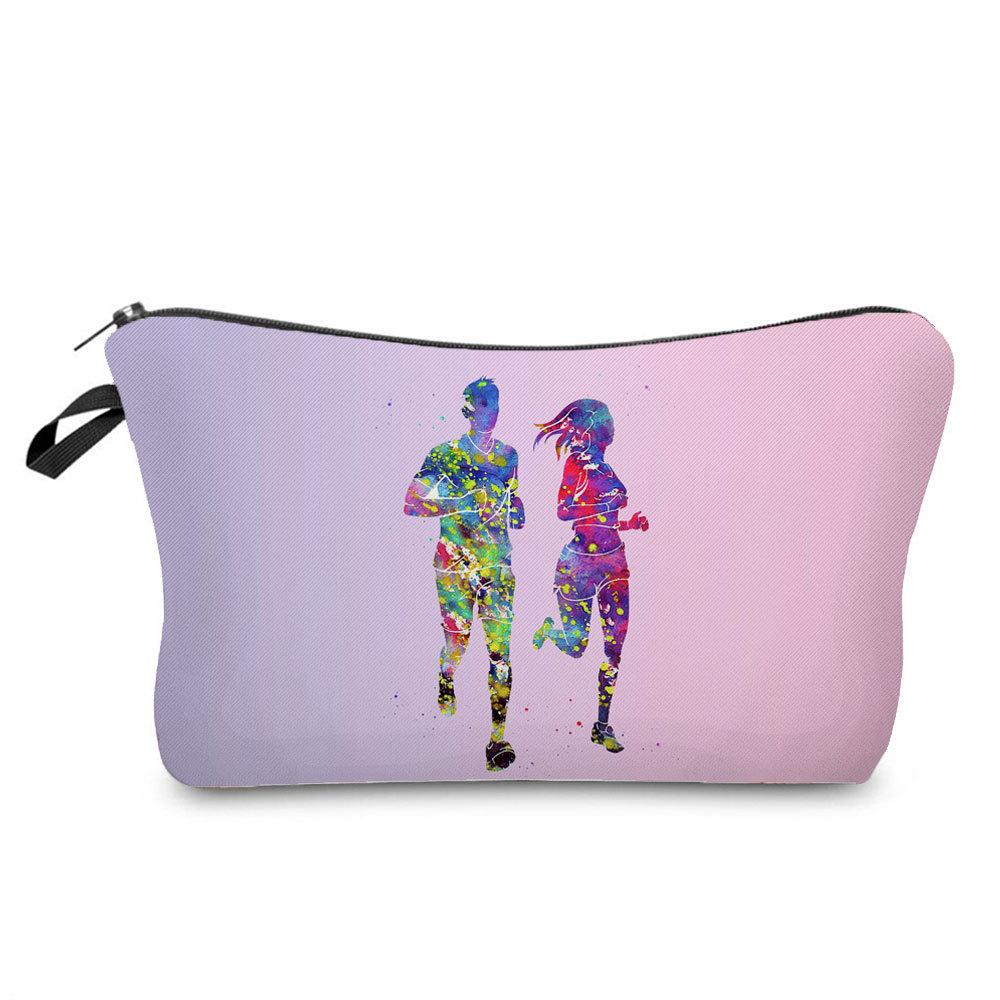 Women Gymnastics Print Cosmetic Bag Toiletries Organize Travel Storage Case KTB