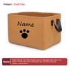 Personalized Pet Toy Storage Basket Felt Cat Dog Toys Storage Box Custom Name Tag Dogs Cloth Home Organize Tool