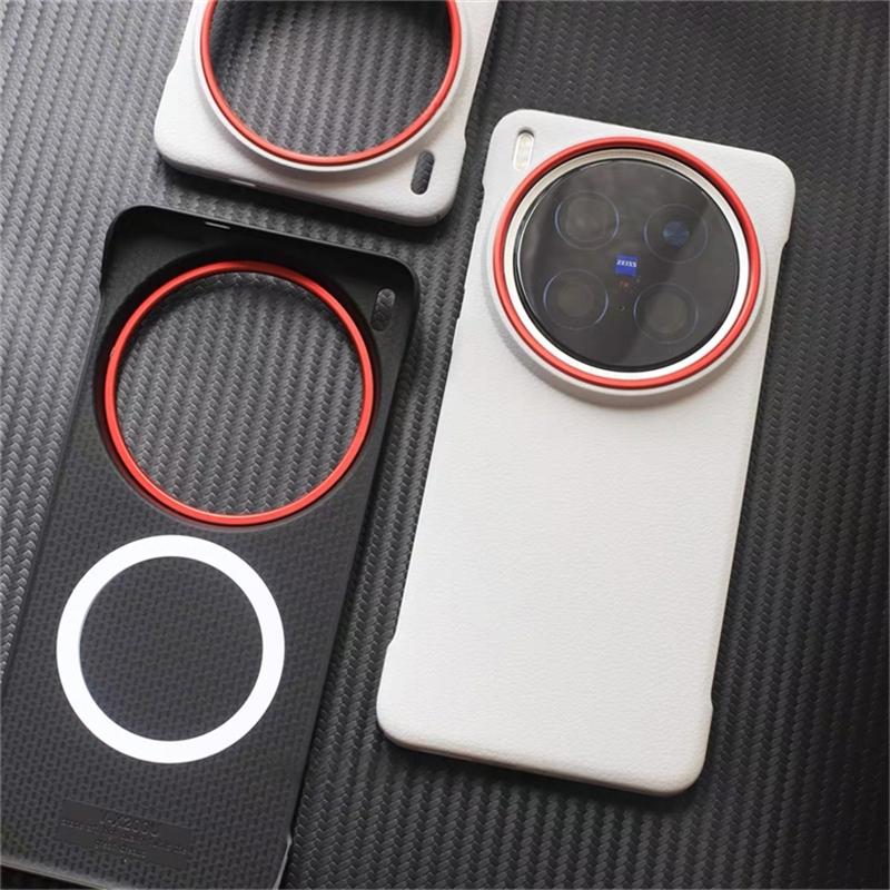 Case For Vivo X200 Pro Mini X200 Ultra 5G For MagSafe Magnetic Luxury PU Silicone Leather Slim Thin Borderless Phone Back Cover