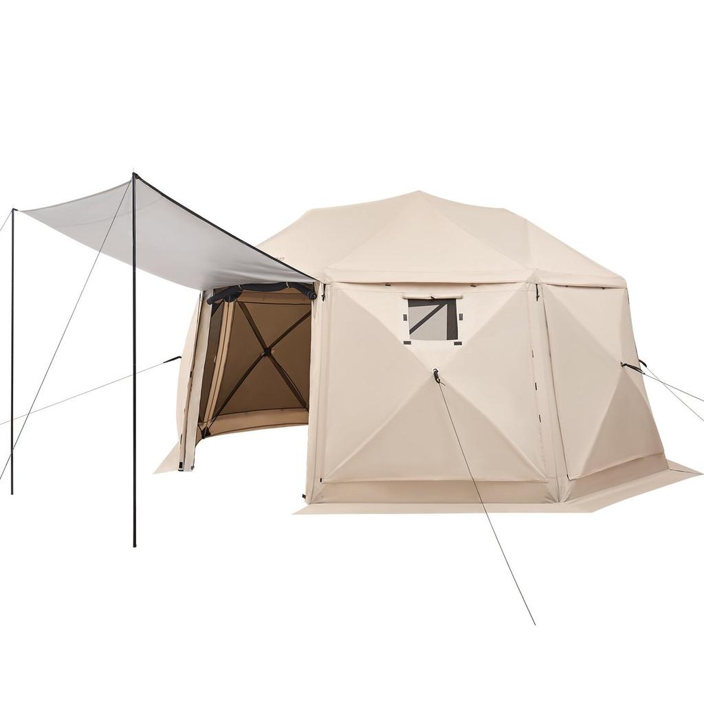 Pop up Gazebo Screen Tent, 4.57 x 4.57 m, 13-Sided Spherical Camping Canopy Tent with Removable Top & Carry Bag, Quick-Set & Bite-Proof, Screen House