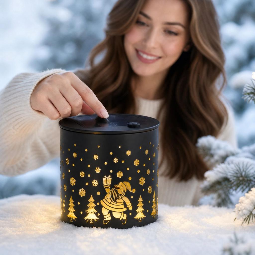 Lampada da Parete Esterna a Batteria per Natale per Giardino Cortile Patio e Decorazione