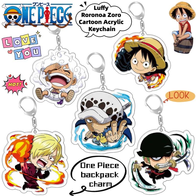 One Piece Luffy Roronoa Zoro Creative Cartoon Acrylic Keychain Anime Peripheral Secondary Backpack Decorative Pendant