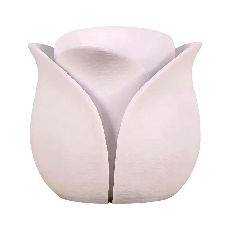 

Decorsative Rose Petal Shape Small Planter Pot 3D Printed Flower Vases For Succulents Cactus with Drainage Hole Home Decors белый