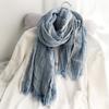 Windproof Winter Cashmere Scarf Thicken Men Scarf Korean Style Striped Pleated Shawl  Female