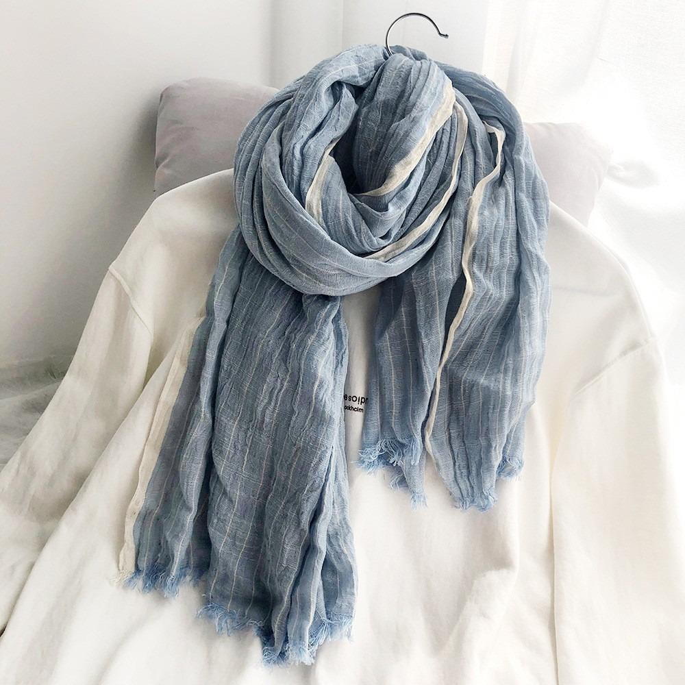 Windproof Winter Cashmere Scarf Thicken Men Scarf Korean Style Striped Pleated Shawl Female