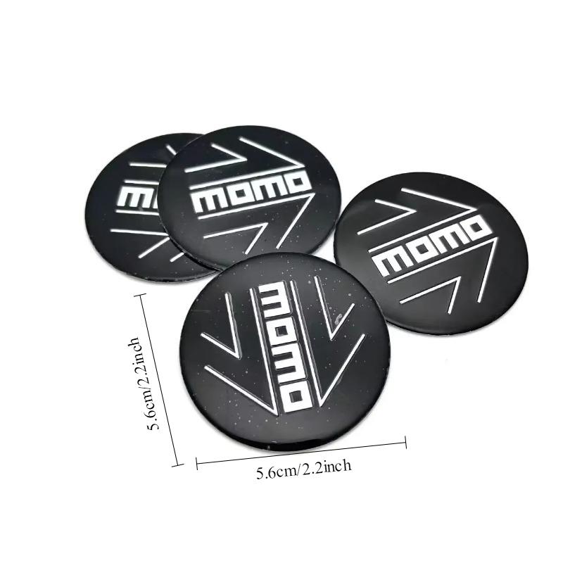 4 Pièces 56mm Emblème MOMO Cache-moyeu de Roue de Voiture Autocollants