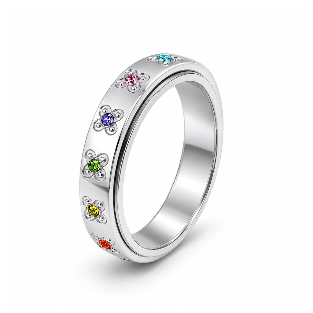 Girls' Stress Relief Spinning Finger Ring Jewelry Set – Popular, Stylish Design