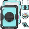 For IPad 10th Generation Case 10.9 Inch , Military Grade Shockproof Protector Silicone Cover Pencil Holder+Handle Shoulder Strap