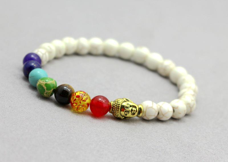 Colorful Agate & Lava Stone Energy Bracelet with Natural Beads