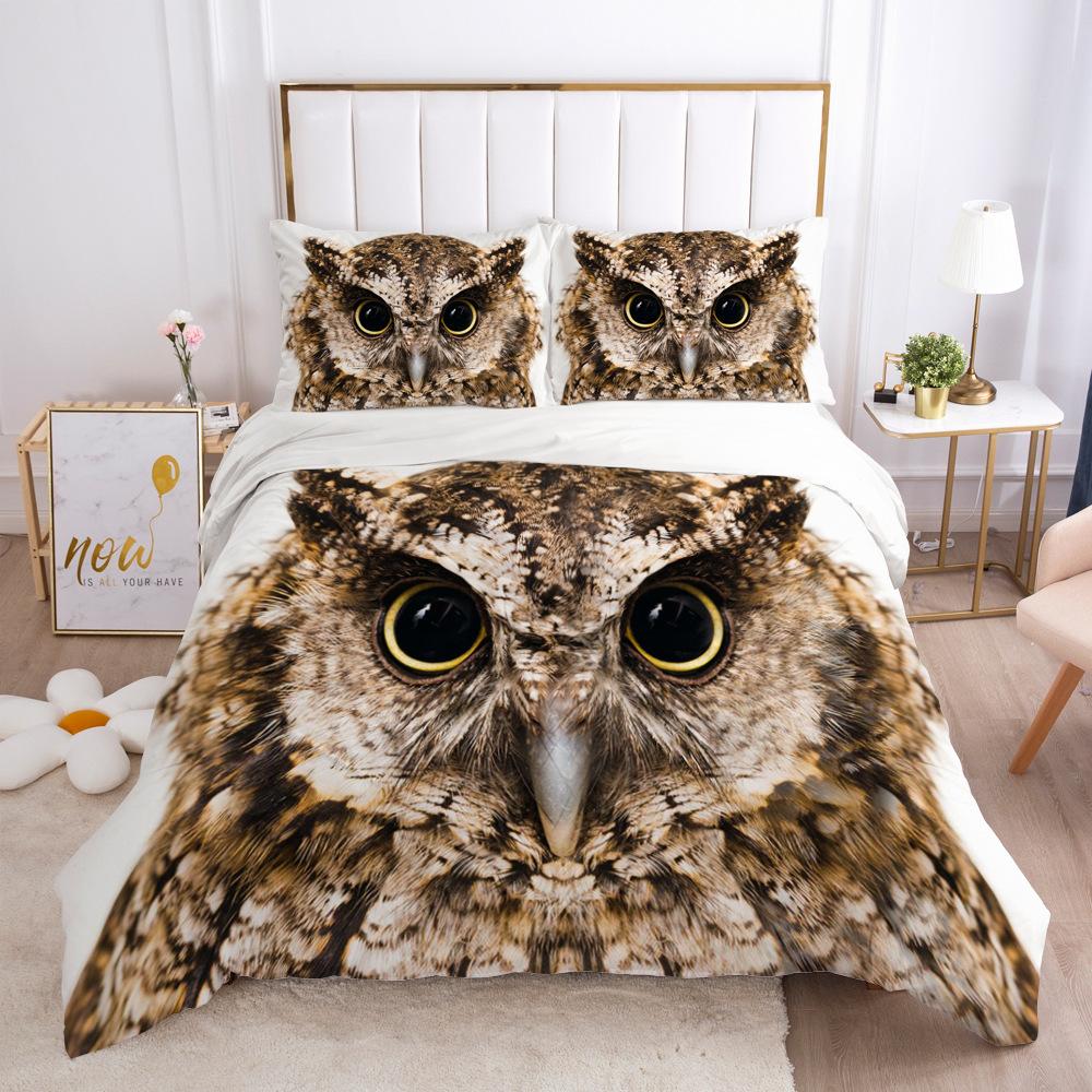 Luxury Golden Owl 3D Comfort Covers Bedding Sets Quilt Duvet Cover Pillowcase Bedclothes Home Textiles Bedroom BedSet Bedspread