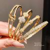Fashion Leaf Charm Bracelet With Zirconia And Goldplated Copper For Women