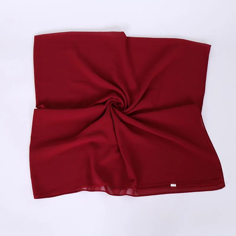 Gładki Kolor Kwadratowy Chwost Wiskozowy Szal Szalik Kobiety Owinąć i Szale Paszmina Muzułmański Hidżab Echarpe Foulard 110*110Cm