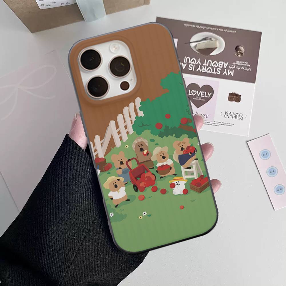 Cute Bear Quokkas Magsafe For IPhone 16 15 11 12 13 14 17 Pro Max PLUS Pro Soft Corrugated Silicone Back Phone Case