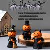 3PCS Pumpkin Man Statues Halloween Decoration Handmade Resin Pumpkin Tabletop Ornament for Mantels Tabletop Display