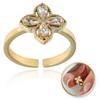 Gold-Plated Surgical Steel Adjustable Ring with Zirconia Gold