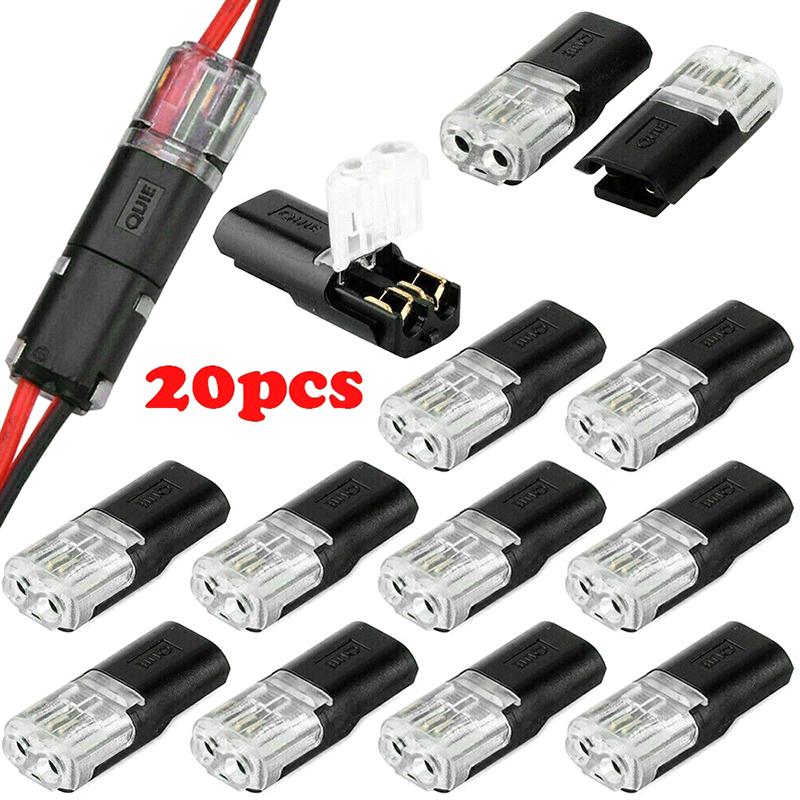 10/20/30/50Pcs Wire Cable Waterproof Spring Connector Wire No Welding No Screws Quick Connector Cable Clamp Terminal Connector
