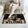 Welcome Art Cute Fun Cartoon Dog Home Bedside Rug Kitchen Bath Floor Mat Hallway Balcony Carpet Entrance Doormat Hogar Decor