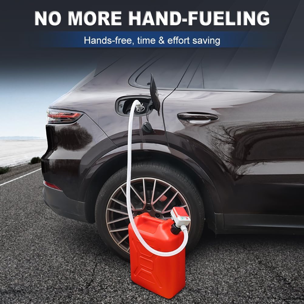 Portable Electric Fuel Transfer Pump Battery Powered Liquid Siphon Pump With Flexible Hose For Gas Cans No Batteries Included