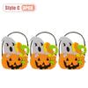 1-10PCS Children Halloween Felt Pumpkin Candy Bag Hand Carry Trick or Treat Gift Tote Party Favor Goodie Sack Cute