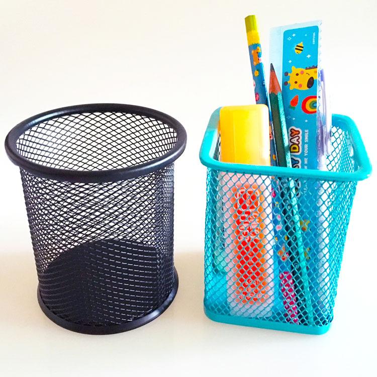 Korean Creative Metal Round Pen Holder - Iron Art Student Desktop Organizer