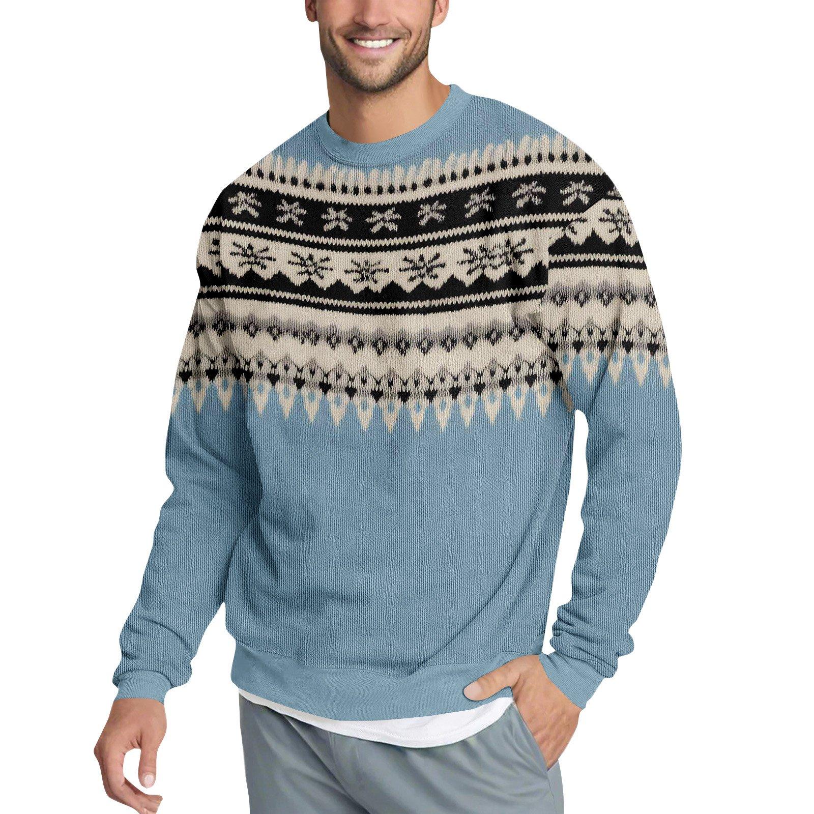 

Свободное мужское худи с рождественским принтом XL небесно-голубой