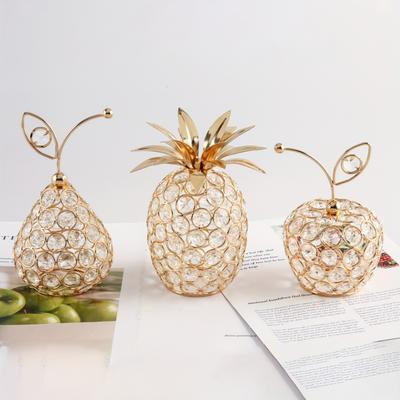 Crystal Fruit Decorations Luxurious Crystal Colorful Fruit Handicrafts Color Fruit Statues Home Decors Creative Gift