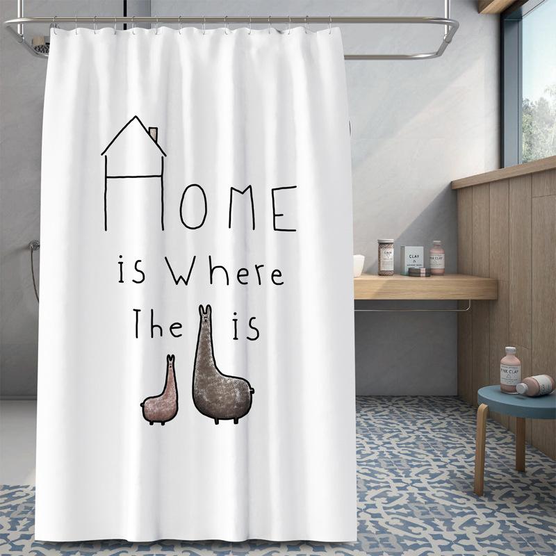 Bad Fortykket Vanntett Gardin Muggsikker dusjforheng Dusj Skillevegger Gardin Dusjgardin Baderomsgardin Fri perforering