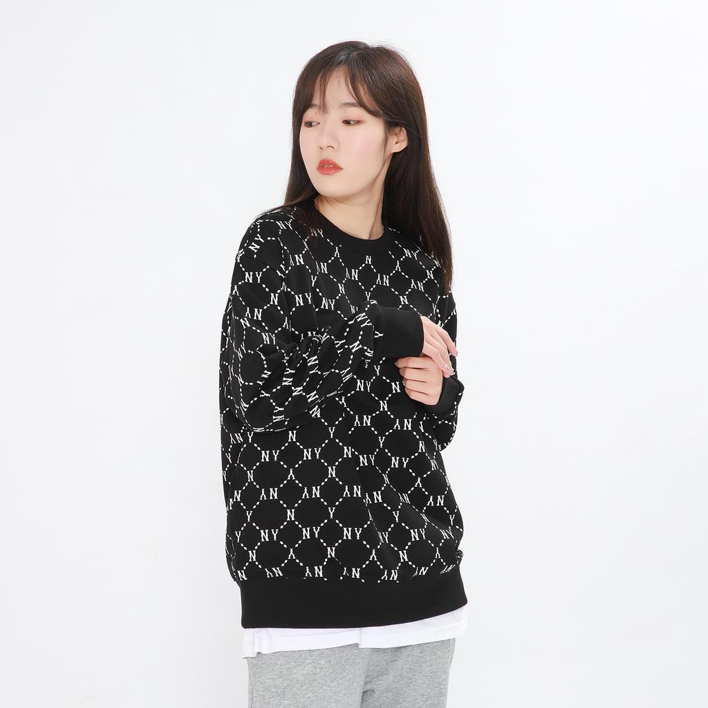 New MLB Old Flower Sweatshirts Unisex Black 3AMTM0314-50BKS