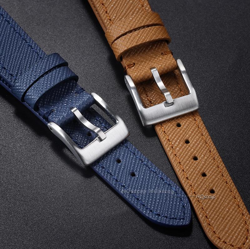 Vintage Genähtes Leder Uhrenarmband Kalbsleder Uhrenarmbänder 18mm 20mm 22mm Premium Qualität Schnellverschluss Armband für Armbanduhren
