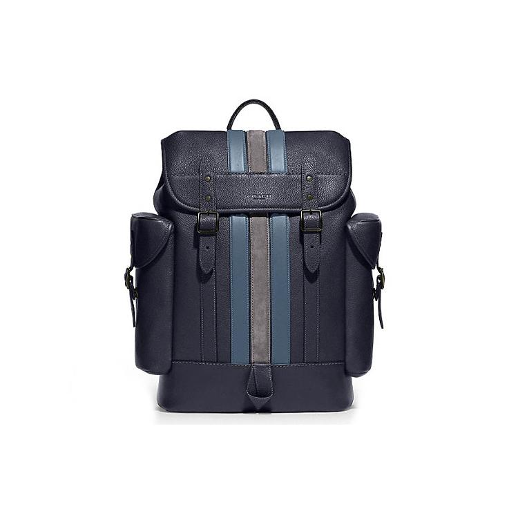 

New COACH Hitch Leather Backpack Tubas Unisex Midnight Black Multicolor C5338-JIEFH 31.0*14.5*41.9CM
