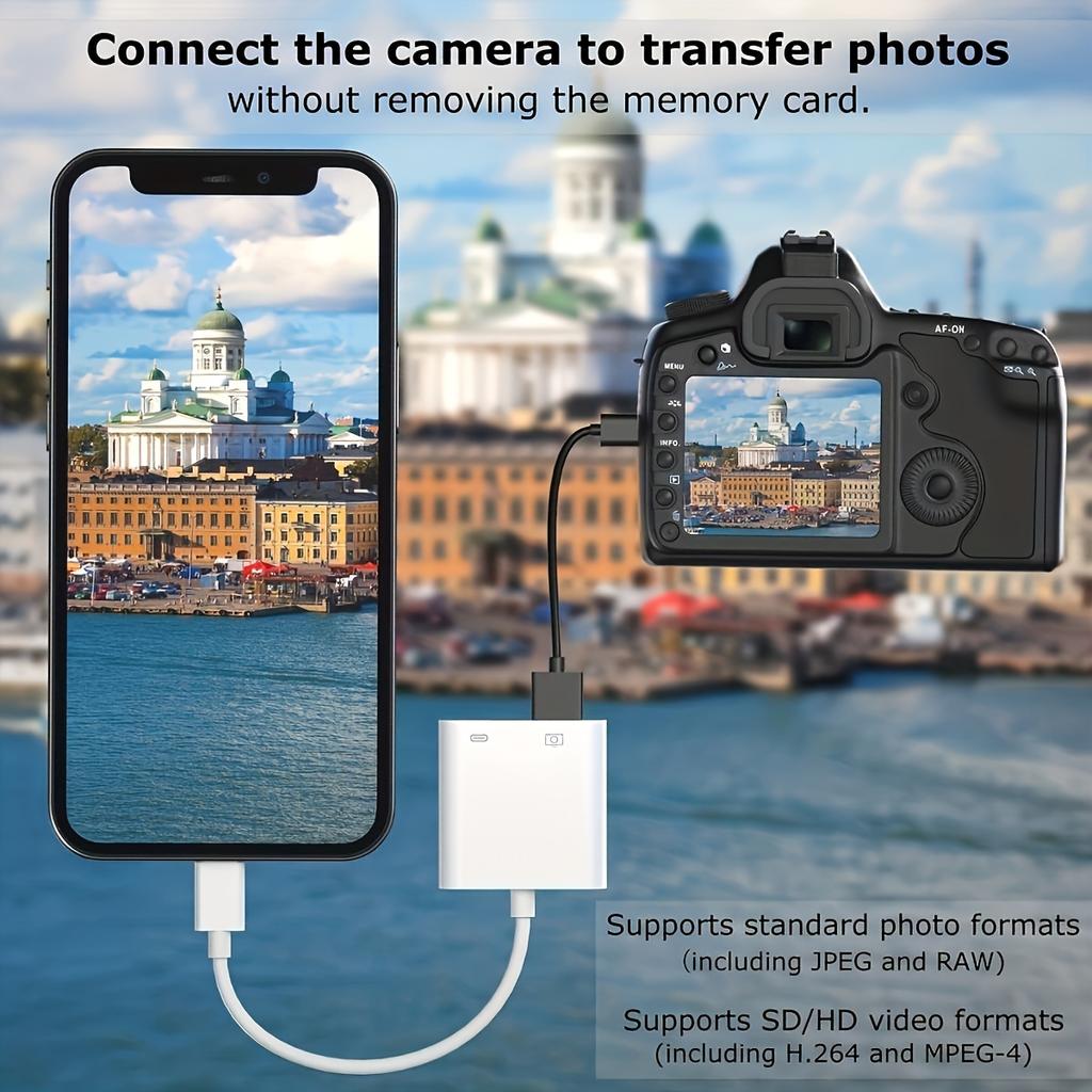 2in1 Lightning to Type C OTG Adapter for iPhone 16 15 14 13 ProMax iPad USB 30 Converter Mouse Keyboard Camera Card Reader Data