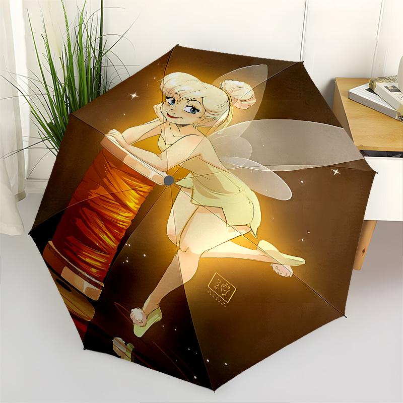 

Tinkerbell, Thread Spool Themed Automatic Opening and Closing Umbrella, Brightly Colored 8-rib Portable Umbrella, Suitable for Men and Women