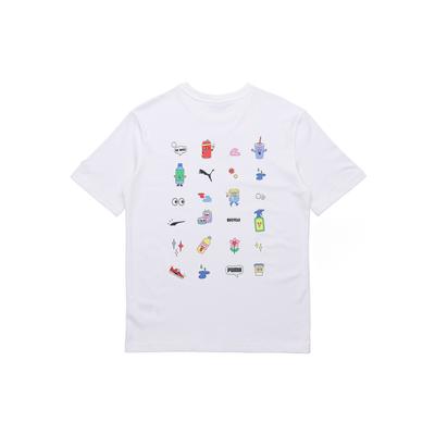 Sporty Logo Print Round Neck Short Sleeve T-Shirt Men Tops White 531335-52