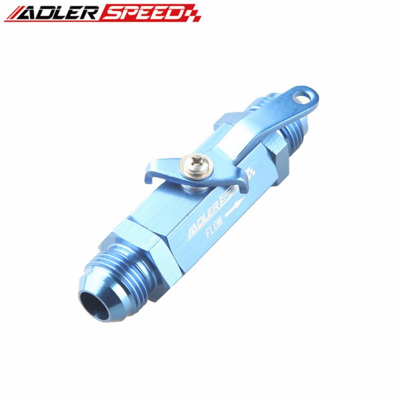 s+ AN4 AN6 AN8 AN10 AN12 AN16 Aluminum Inline Fuel Filter Shut Off Valve Cut Off Valve Fitting W/ Cable Lever Black/Blue