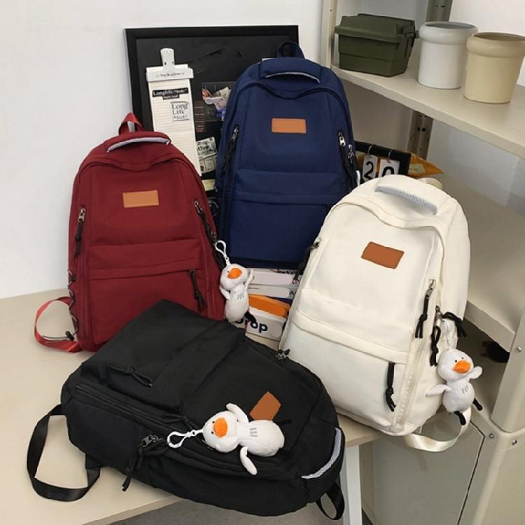 Versatile Student Backpack with Ample Space for Daily School Life Japanese Solid Color Large Capacity Daypack School Bag