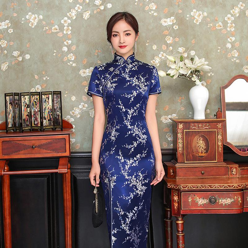 

Chinese Style Qipao Sexy Women Plus Size Cheongsam Vintage Classic Chinese Dress Dragon And Phoenix Long Vestidos XS